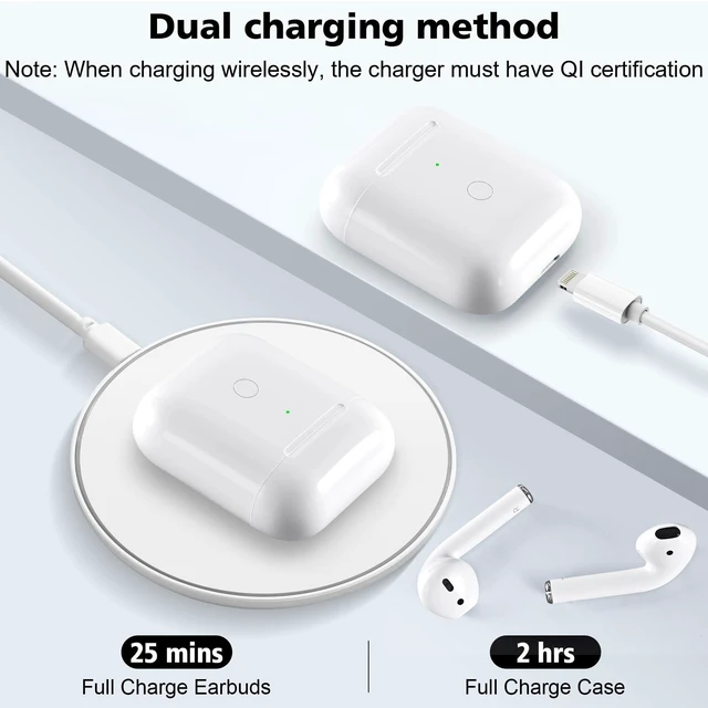 Alt view image 3 of 7 - Wireless Charging Case Compatible with AirPod 1 2, Air Pods 1 2 Charger Case Replacement with Bluetooth Pairing Sync Button, No Earbuds,White