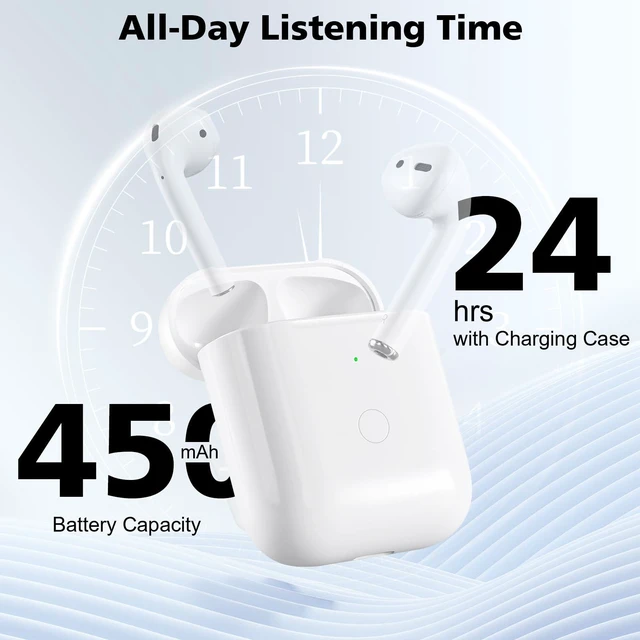 Alt view image 4 of 7 - Wireless Charging Case Compatible with AirPod 1 2, Air Pods 1 2 Charger Case Replacement with Bluetooth Pairing Sync Button, No Earbuds,White