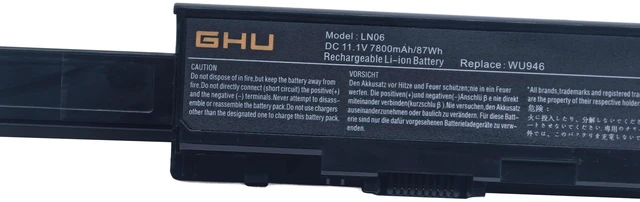 Alt view image 3 of 6 - 9-Cell Laptop Battery 87Wh Replacement for Dell Studio 1535 1536 1537 1555 1557 1558, Compatible with PP33L PP39L WU946 WU965 WU960 KM958 MT264 MT276 312-0701