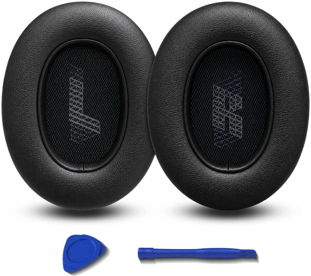 Main image of Replacement Ear Pads for JBL E65BTNC/Live 650BTNC/Live 770NC/Live 660NC/Duet NC Headphone, Extra Thick Cushions, Ear Cups Cover, Soft LeatherMemory Foam Headset Earpads (Black)