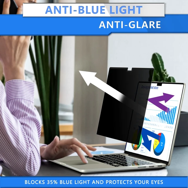 Alt view image 5 of 7 - Privacy Screen Protector for MacBook Pro 14 inch (2021~2026). 1 Install Ways; Camera Cover; Anti Bule Light/Glare; Compatible With 2021~2026 (M1, M2, M3, M4, M5, Pro, Max)