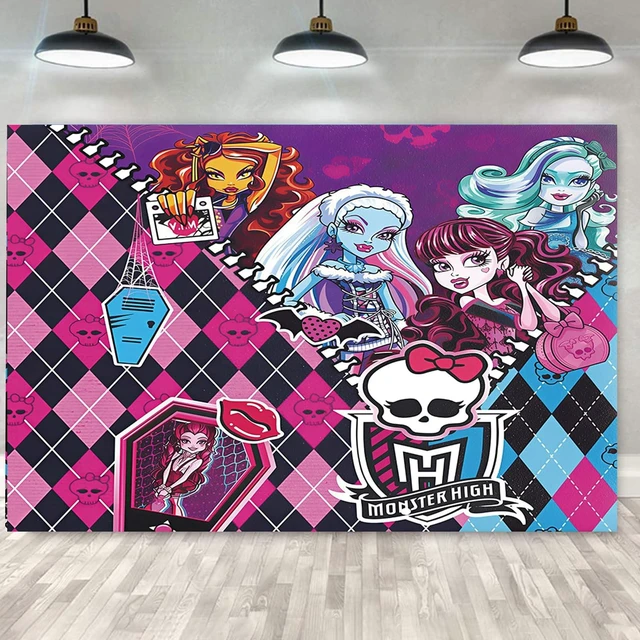 Main image of 5x3 Ft Monster Themed Birthday Decoration Background, Devil high School Party Supplies Decoration Banner for Photography Background, Boy and Girl Children's Birthday Party Decoration (C Style)