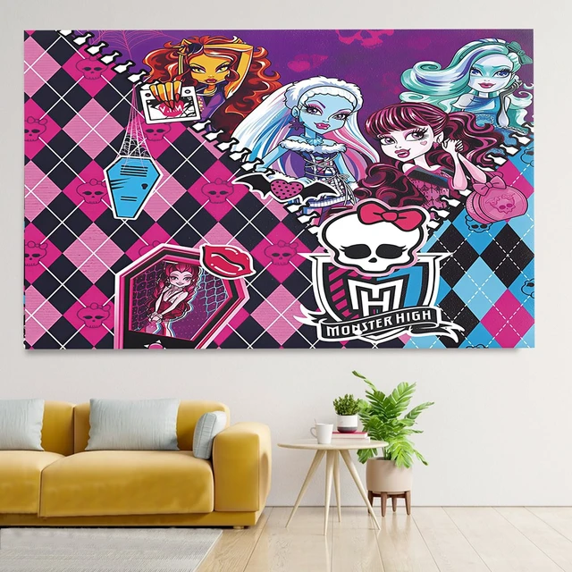 Alt view image 3 of 6 - 5x3 Ft Monster Themed Birthday Decoration Background, Devil high School Party Supplies Decoration Banner for Photography Background, Boy and Girl Children's Birthday Party Decoration (C Style)