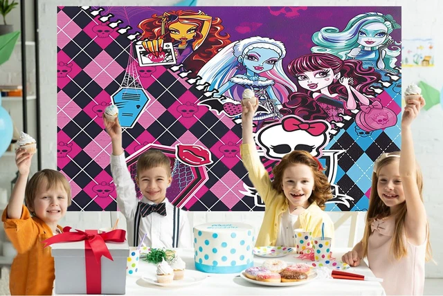 Alt view image 5 of 6 - 5x3 Ft Monster Themed Birthday Decoration Background, Devil high School Party Supplies Decoration Banner for Photography Background, Boy and Girl Children's Birthday Party Decoration (C Style)