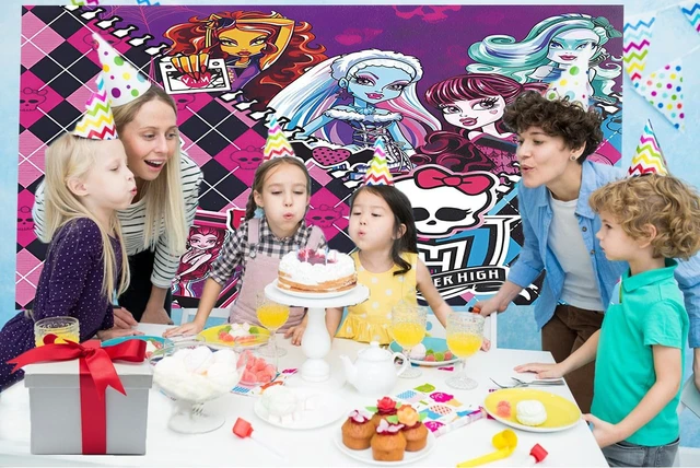Alt view image 6 of 6 - 5x3 Ft Monster Themed Birthday Decoration Background, Devil high School Party Supplies Decoration Banner for Photography Background, Boy and Girl Children's Birthday Party Decoration (C Style)