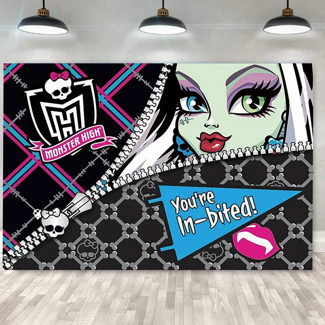 Main image of 5x3 Ft Monster Themed Birthday Decoration Background, Devil high School Party Supplies Decoration Banner for Photography Background, Boy and Girl Children's Birthday Party Decoration (B Style)