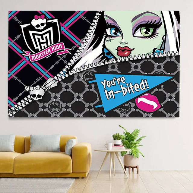 Alt view image 3 of 6 - 5x3 Ft Monster Themed Birthday Decoration Background, Devil high School Party Supplies Decoration Banner for Photography Background, Boy and Girl Children's Birthday Party Decoration (B Style)
