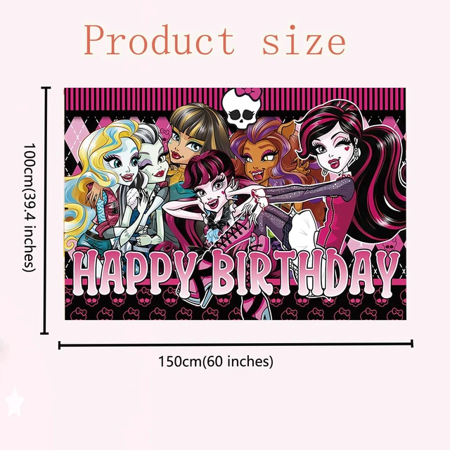 Alt view image 2 of 6 - 5x3 Ft Monster Themed Birthday Decoration Background, Devil high School Party Supplies Decoration Banner for Photography Background, Boy and Girl Children's Birthday Party Decoration (A Style)
