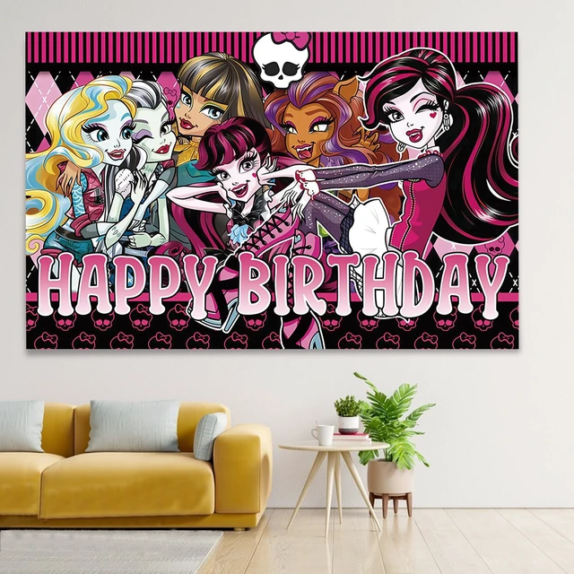 Alt view image 3 of 6 - 5x3 Ft Monster Themed Birthday Decoration Background, Devil high School Party Supplies Decoration Banner for Photography Background, Boy and Girl Children's Birthday Party Decoration (A Style)