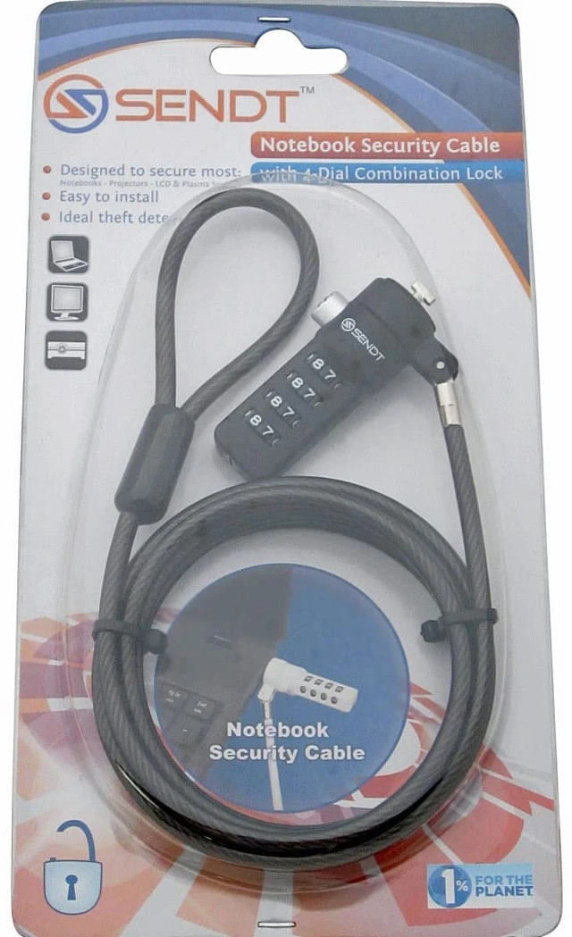 Alt view image 3 of 4 - Black Notebook/Laptop Combination Lock Security Cable