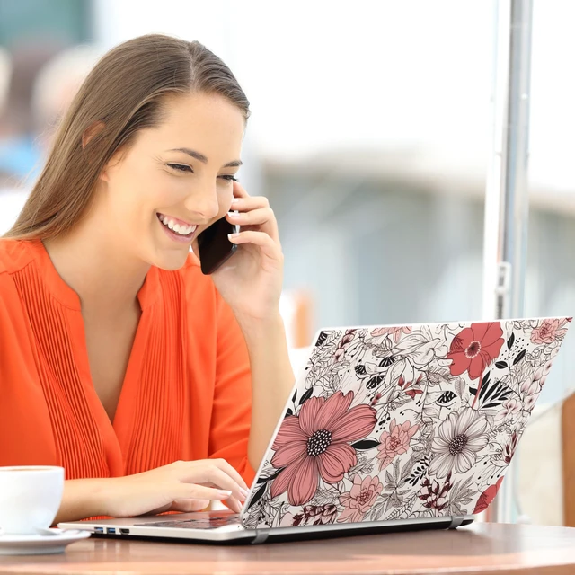 Alt view image 5 of 6 - Laptop Skin Decal HP 14" - Botanical, Laptop Cover Sticker, No Cutting Required, No Bubble, Waterproof, Scratch Resistant - Including Wide Screen and Wrist Pad