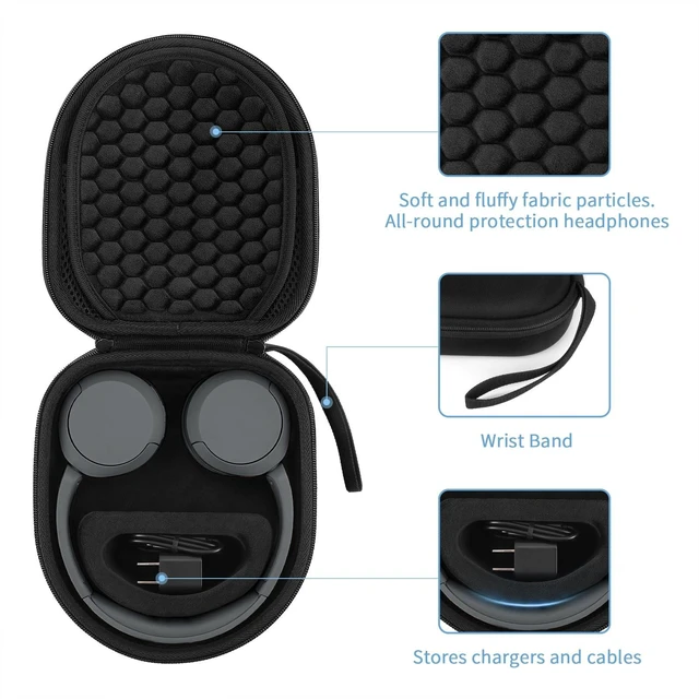 Alt view image 3 of 7 - Hard Case for Sony WH-CH510 /JBL Tune 510BT Headphone, Travel Protective Cover Storage Bag (Black