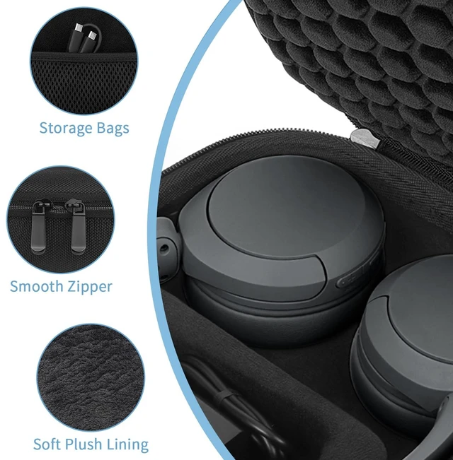 Alt view image 4 of 7 - Hard Case for Sony WH-CH510 /JBL Tune 510BT Headphone, Travel Protective Cover Storage Bag (Black