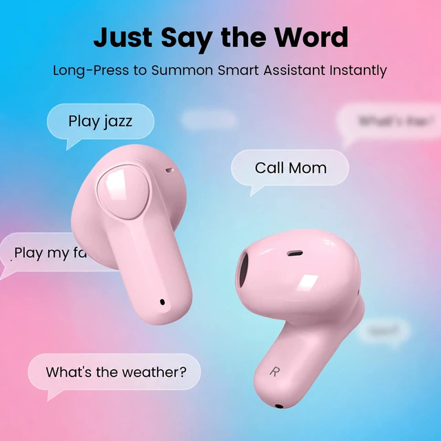 Alt view image 7 of 7 - Pink Wireless Earbuds with Mini Handbag Case, 22H Playtime Bluetooth 5.3, 13mm drivers, touch controls and DIY stickers for music, calls, travel, everyday wear and gifting