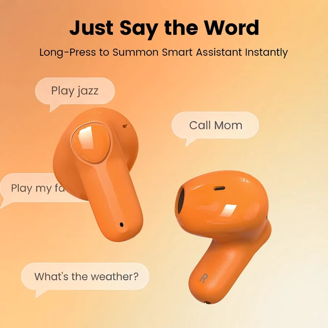 Alt view image 7 of 7 - Wireless Earbuds with Mini Handbag Case, 22H Playtime, Orange Bluetooth 5.3, 13mm drivers, touch controls and DIY stickers for music, calls, travel, everyday wear and gifting