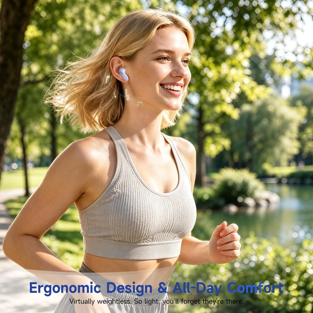 Alt view image 5 of 7 - True Wireless Earbuds with Charging Case, Bluetooth 6.0 Ear Buds In Ear Headset, HiFi Stereo, 50 H Playback Earphones with ENC Mic, Hands-Free Clear Calls for TV Smart Phone Laptop Sports