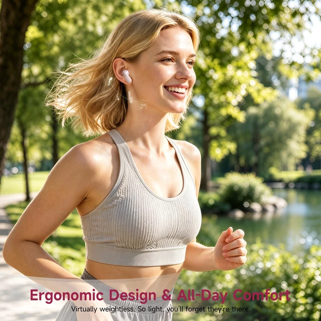 Alt view image 4 of 7 - True Wireless Earbuds with Charging Case, Bluetooth 6.0 Ear Buds In Ear Headset, HiFi Stereo, 50 H Playback Earphones with ENC Mic, Hands-Free Clear Calls for TV Smart Phone Laptop Sports