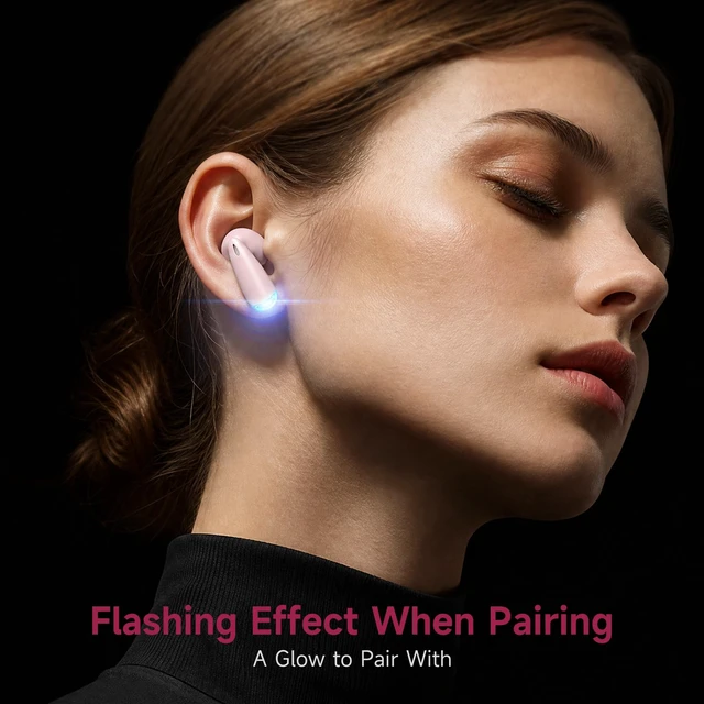 Alt view image 6 of 7 - True Wireless Earbuds with Charging Case, Bluetooth 6.0 Ear Buds In Ear Headset, HiFi Stereo, 50 H Playback Earphones with ENC Mic, Hands-Free Clear Calls for TV Smart Phone Laptop Sports