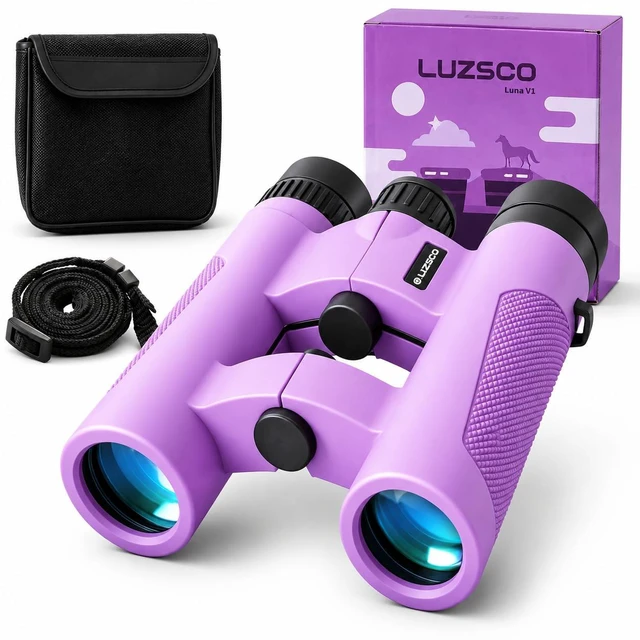 Main image of Binoculars for Kids 8-12, 10x25 Binoculars for Bird Watching - Purple Lightweight & Easy to Hold, Clear Wildlife Viewing, Compact Travel-Friendly Design, Great for Hiking & Camping