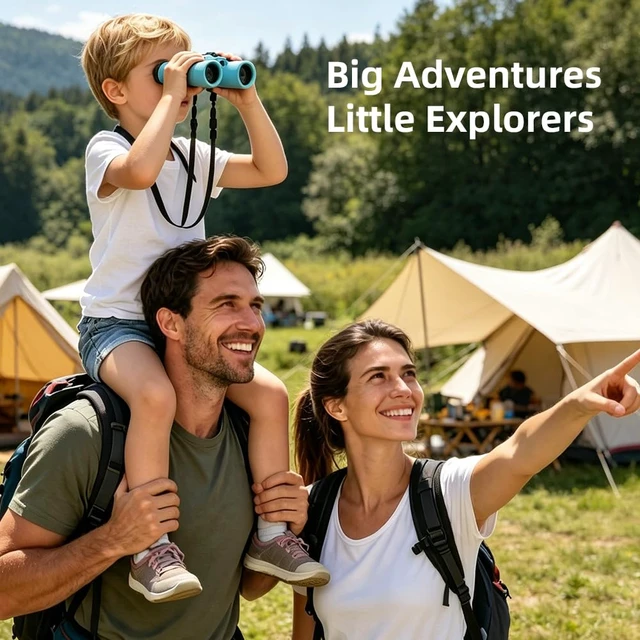 Alt view image 2 of 7 - Binoculars for Kids 8-12, 10x25 Binoculars for Bird Watching - Blue Lightweight & Easy to Hold, Clear Wildlife Viewing, Compact Travel-Friendly Design, Great for Hiking & Camping