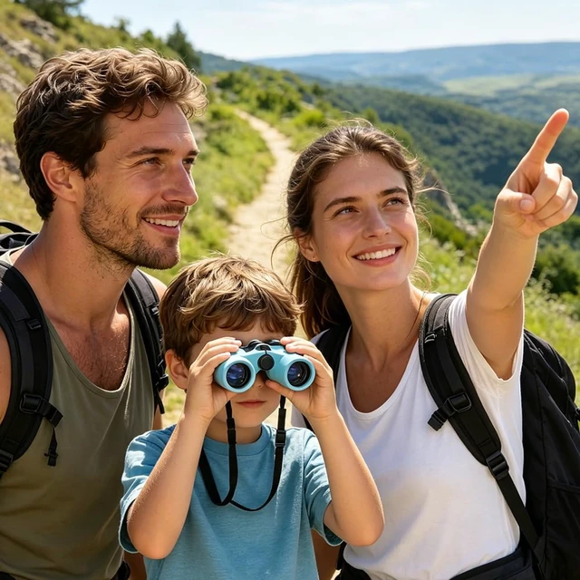 Alt view image 5 of 7 - Binoculars for Kids 8-12, 10x25 Binoculars for Bird Watching - Blue Lightweight & Easy to Hold, Clear Wildlife Viewing, Compact Travel-Friendly Design, Great for Hiking & Camping