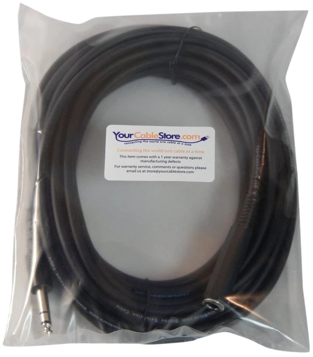 Alt view image 2 of 3 - 25 Foot 1/4" (6.3mm) Stereo Headphone Extension Cable