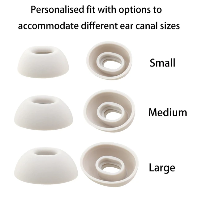 Alt view image 5 of 5 - Replacement Silicone Ear Tips for Bose QuietComfort Ultra Earbuds 3 Pairs (White, Assorted S/M/L)