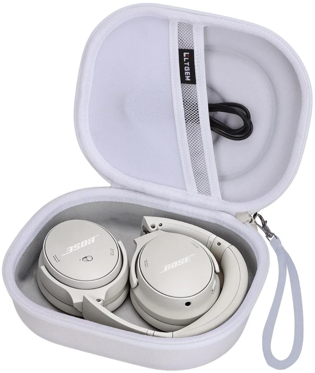 Main image of Headphone Case Compatible with Bose QuietComfort, QC Ultra 2, White Fits Bose QC Ultra, QC 45, QC 35, QC25, QC45SE, QC SE Wireless Noise Cancelling Headphones, Travel Storage Bag