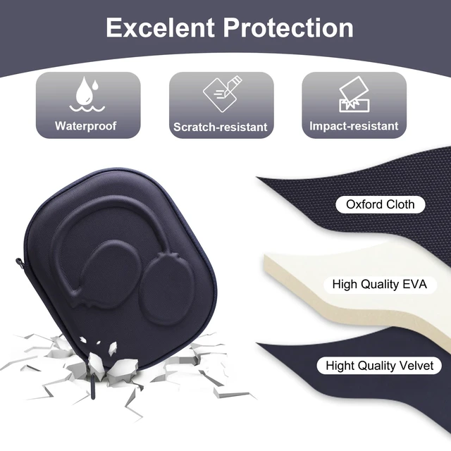 Alt view image 2 of 7 - Headphone Case Compatible with Bose QuietComfort, QC Ultra 2, White Fits Bose QC Ultra, QC 45, QC 35, QC25, QC45SE, QC SE Wireless Noise Cancelling Headphones, Travel Storage Bag