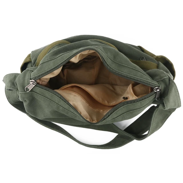 Alt view image 5 of 6 - Large Canvas Messenger Bag with Multiple Pockets for Men and Women, Crossbody Shoulder Tote Hobo Laptop Bag (521/Black)