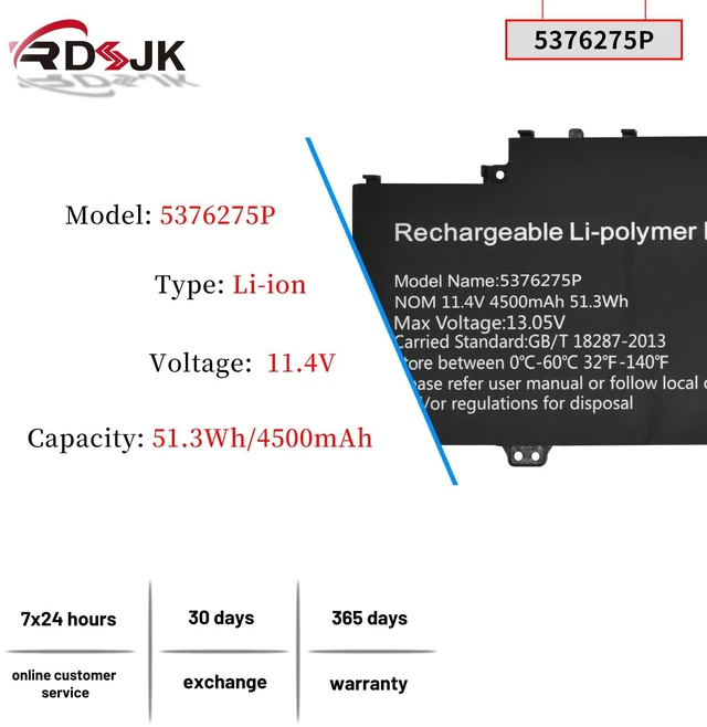 Alt view image 2 of 7 - 5376275P UTL-509068-3S NV-509067-3S Laptop Battery for Gateway GWTN156-1RG GWTN141-2BL GWTN141-4 GWTN141-4BK GWTN141-4BL GWTN156-5BL 5BK GWTN156-9SL GWTN141-10BK GWTN141-10BL GWTN141-10GR 11.4V 51.3Wh