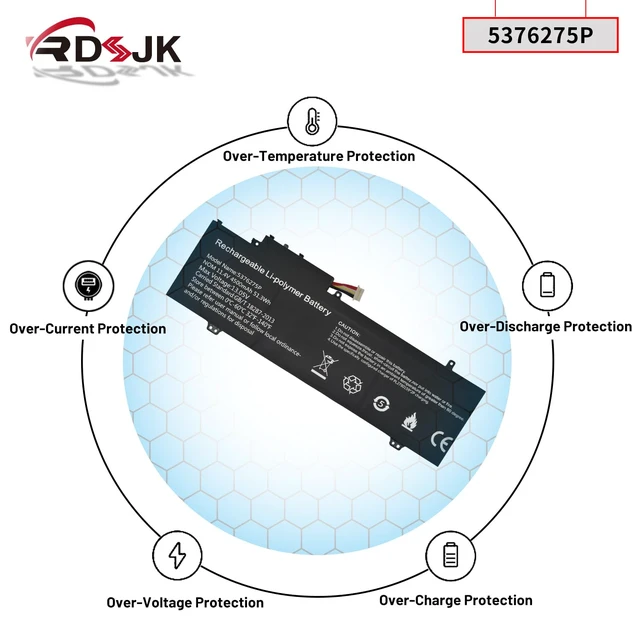 Alt view image 6 of 7 - 5376275P UTL-509068-3S NV-509067-3S Laptop Battery for Gateway GWTN156-1RG GWTN141-2BL GWTN141-4 GWTN141-4BK GWTN141-4BL GWTN156-5BL 5BK GWTN156-9SL GWTN141-10BK GWTN141-10BL GWTN141-10GR 11.4V 51.3Wh