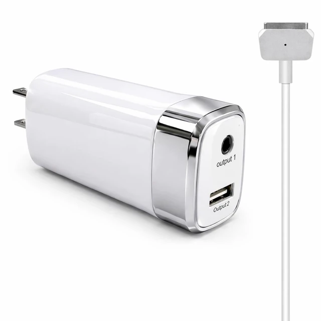 Main image of Mac Book Pro/Air Charger 60W Magnetic 2 T-Tip Adapter 11-13 inch 2012-2017 Mag 2 Laptop Charger Compatible with Mac book Air 11", Mac book Pro 13" Between 2012-2017 with Model: A1425, A1465, A1502