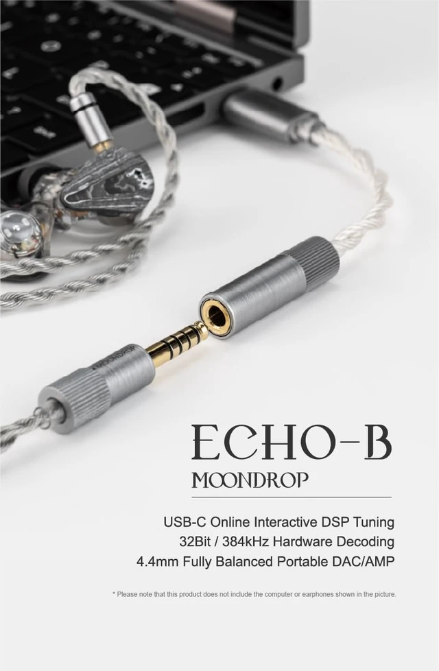 Alt view image 7 of 7 - Echo-B 32Bit/384kHz Portable USB Type-C to Headphone DAC/AMP with 4.4mm Full Balanced Jack Adapter