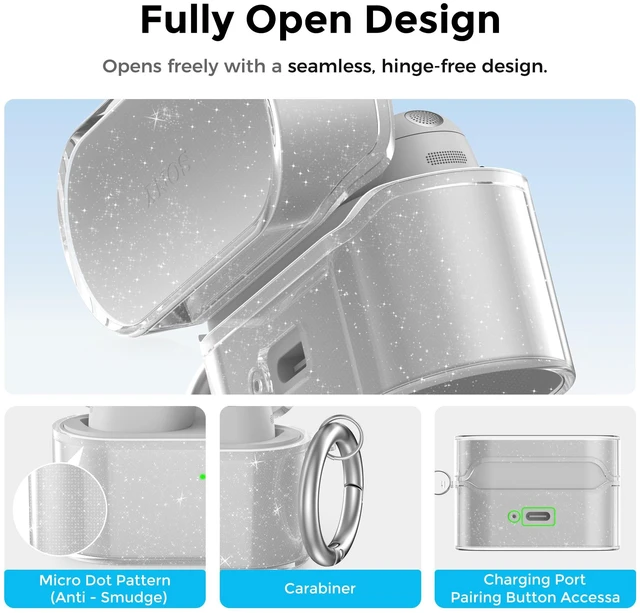 Alt view image 4 of 7 - Clear Case for Sony WF-1000XM6 (2026) Headphone Accessories Anti-Yellowing, Environmental-friendly TPU, Full Protection, Shockproof, Anti-Scratch, Supports Wireless Charging