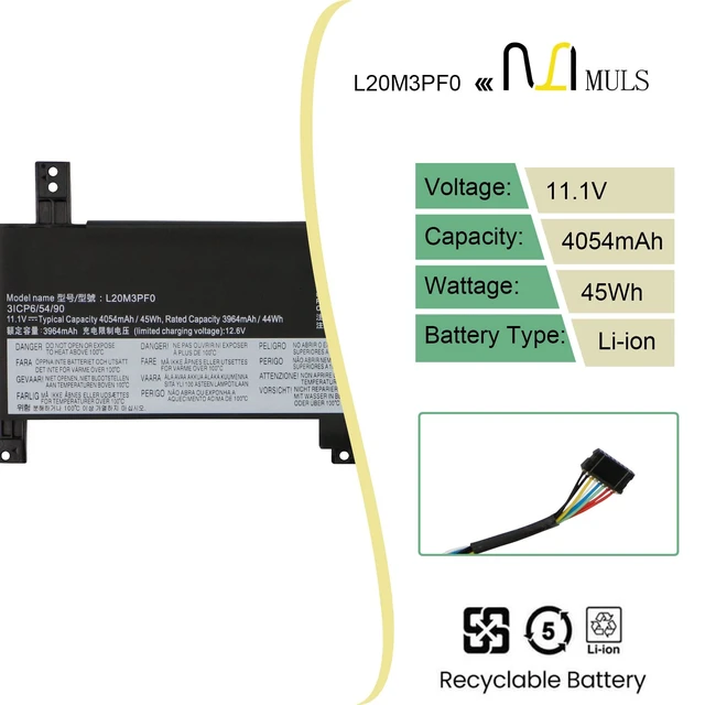 Alt view image 2 of 7 - L20C3PF0 L20M3PF0 Laptop Battery for Lenovo IdeaPad 3-14ITL6 3-14ALC6 3-14ABA7 3-14IAU7 3-15ADA6 3-15ALC6 3-15ITL6 3-17ITL6 3-17ALC6 S14 V14 V15 V17 G2-ITL G3-IAP K14 L20L3PF0 45Wh with Tools