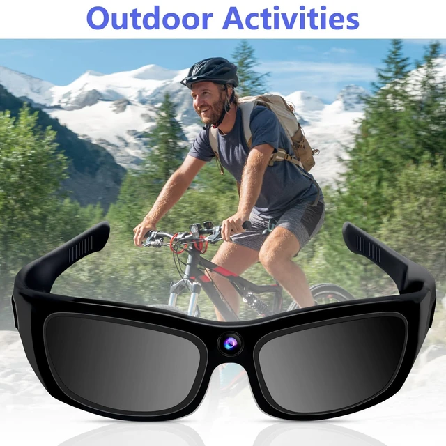 Alt view image 2 of 7 - Sunglasses Camera HD 1080P Sport Camera Glasses Video Camera Sunglasses Sport Camera, Bluetooth Sunglasses Cycling Video Camera with Loop Recording and Earphones for Outdoor Actives