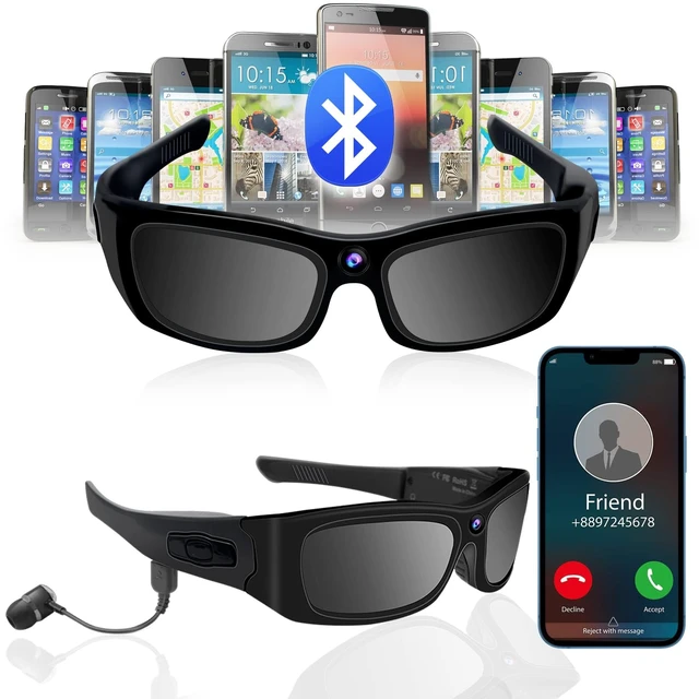 Alt view image 4 of 7 - Sunglasses Camera HD 1080P Sport Camera Glasses Video Camera Sunglasses Sport Camera, Bluetooth Sunglasses Cycling Video Camera with Loop Recording and Earphones for Outdoor Actives