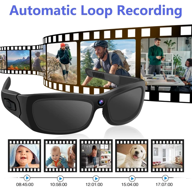 Alt view image 6 of 7 - Sunglasses Camera HD 1080P Sport Camera Glasses Video Camera Sunglasses Sport Camera, Bluetooth Sunglasses Cycling Video Camera with Loop Recording and Earphones for Outdoor Actives