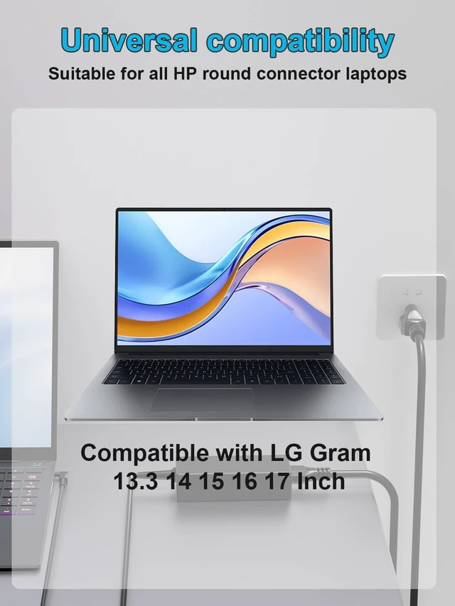 Alt view image 3 of 7 - 65W Laptop Charger Round Tip 3mm Compatible with Lg Gram 13.3" 14" 15" 16" 17" 17Z990 17Z995 16U70 15Z975 15Z980 15Z990 14Z980 14Z990 13Z940 13Z950 13Z970 Power Adapter (Fit for 48W 45W 40W)
