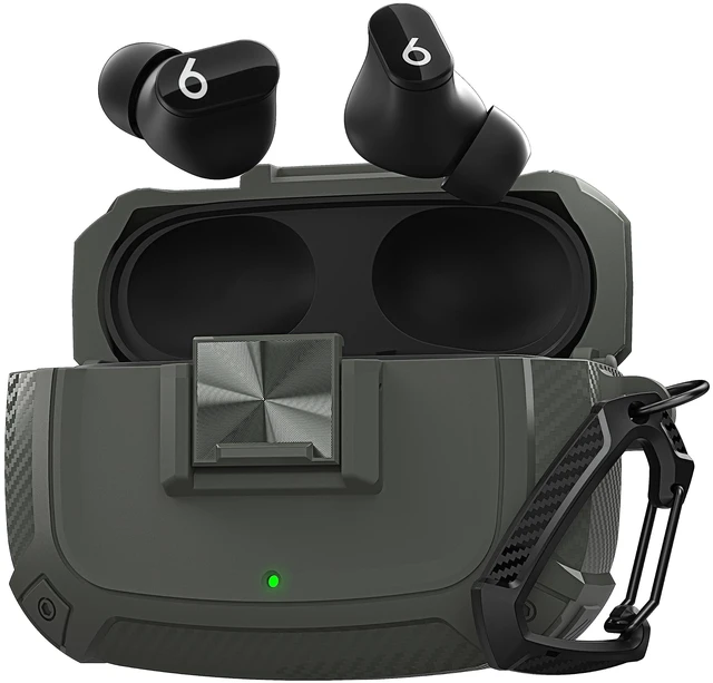 Main image of for Beats Studio Buds Case Cover, Studio Buds Plus Case 2023 with Lock Studios Bud + Shockproof Protective Earbuds Cases with Keychain for Beats Studios Bud 2021/ Buds+ 2023, Gray