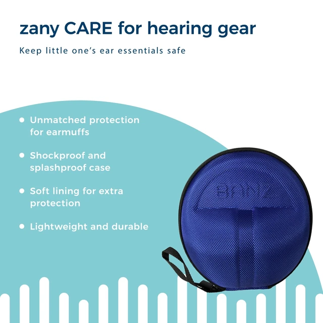 Alt view image 3 of 7 - Baby Earmuffs CASE - Protective Premium Hard EVA Case - Holds Baby Size Earmuffs and Bluetooth Baby Headphones Protect Children Hearing Earmuffs Travel Case - Lapis