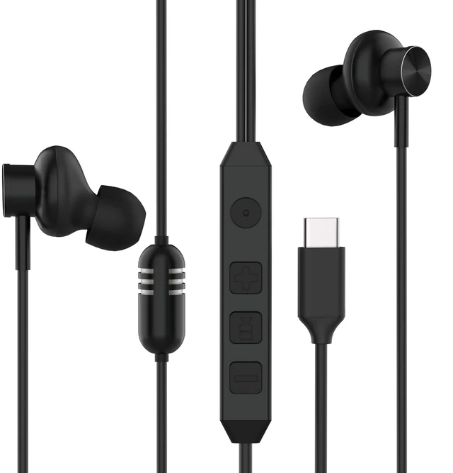 Main image of USB-C in-Ear Wired Headphones,Earbuds, with high-Fidelity Sound Card, 5-Mode Audio, Low-Latency Gaming, KTV Vocal Enhancement-Black