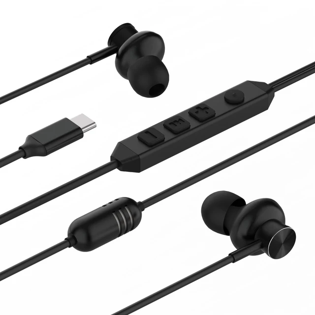 Alt view image 6 of 7 - USB-C in-Ear Wired Headphones,Earbuds, with high-Fidelity Sound Card, 5-Mode Audio, Low-Latency Gaming, KTV Vocal Enhancement-Black