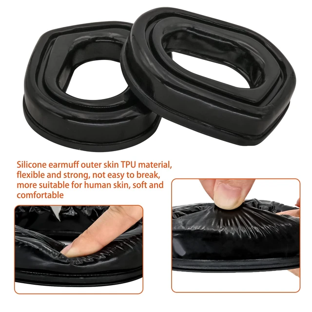 Alt view image 3 of 7 - Gel earpads replacemnt Compatible with Earmo OPSMEN Electronic Shooting Earmuffs M31 M32 Tactical headsets