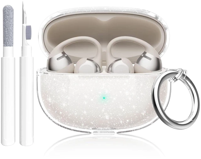 Main image of for SHOKZ Open Dots One & Open Dots 2 Case Clear Glitter,Sparkle Bling for SHOKZ Open Dots One&2 Case Cover,Shockproof Soft TPU Skin for SHOKZ Earbuds with Carabiner&Cleaning Pen-Clear
