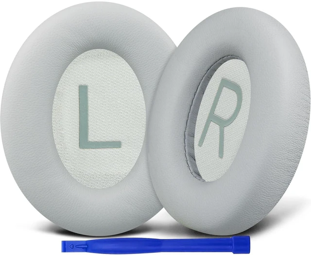 Main image of Lambskin Replacement Earpads for Bose 700 (NC700) Wireless Headphones, Ear Pads Cushions with Softer Leather, High-Density Noise Cancelling Foam, Added Thickness - Grey