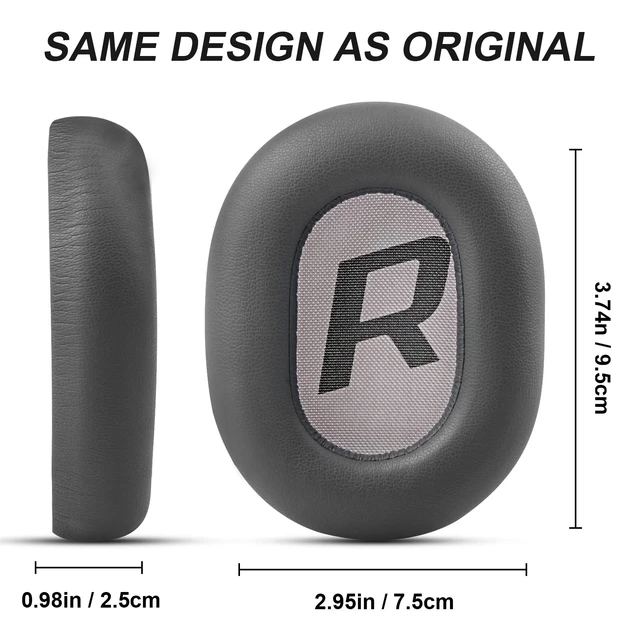 Alt view image 3 of 6 - Replacement Ear Pads for Plantronics Voyager 8200 UC, Earpads Cushions Compatible with Plantronics BackBeat Pro 2 Wireless Headphones, Premium Protein Leather Softer Memory Foam Noise Canceling(Grey)