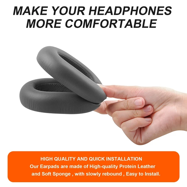 Alt view image 5 of 6 - Replacement Ear Pads for Plantronics Voyager 8200 UC, Earpads Cushions Compatible with Plantronics BackBeat Pro 2 Wireless Headphones, Premium Protein Leather Softer Memory Foam Noise Canceling(Grey)