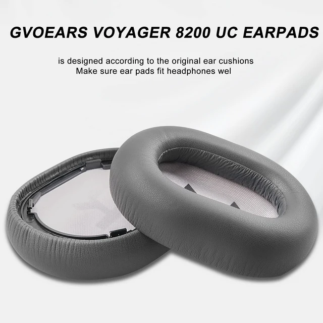 Alt view image 6 of 6 - Replacement Ear Pads for Plantronics Voyager 8200 UC, Earpads Cushions Compatible with Plantronics BackBeat Pro 2 Wireless Headphones, Premium Protein Leather Softer Memory Foam Noise Canceling(Grey)